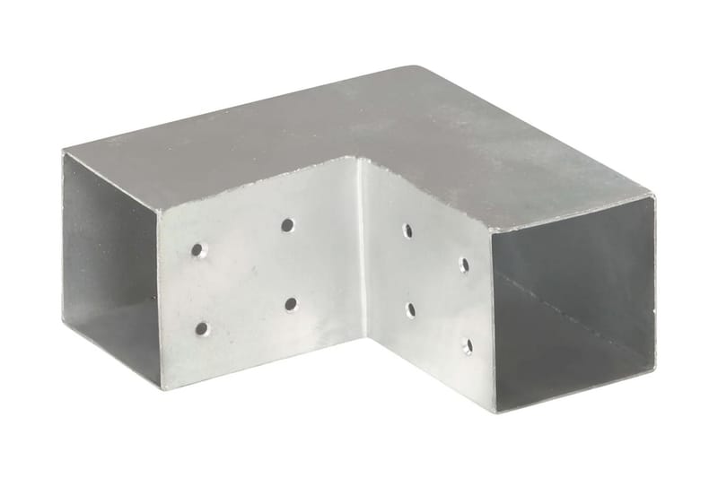 Stolpbeslag 4 st L-form galvaniserad metall 81x81 mm - Silver - Staketstolpar