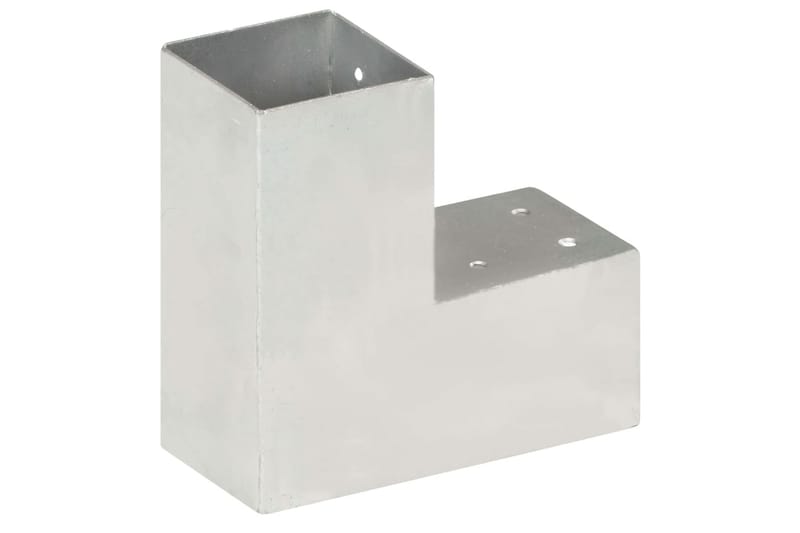 Stolpbeslag 4 st L-form galvaniserad metall 81x81 mm - Silver - Staketstolpar