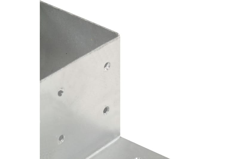 Stolpbeslag 4 st L-form galvaniserad metall 81x81 mm - Silver - Hus & renovering - Insynsskydd & inhägnad - Staket