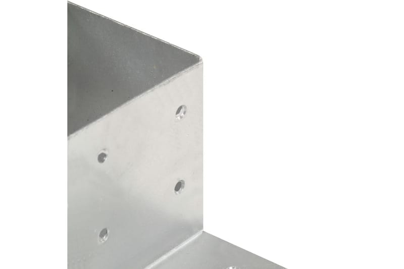 Stolpbeslag 4 st L-form galvaniserad metall 81x81 mm - Silver - Staketstolpar