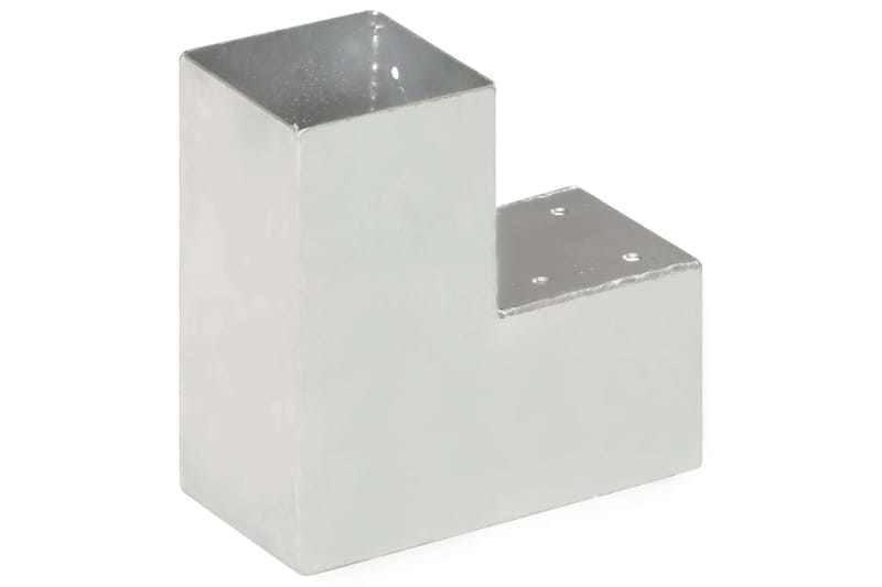 Stolpbeslag 4 st L-form galvaniserad metall 91x91 mm - Silver - Hus & renovering - Insynsskydd & inhägnad - Staket