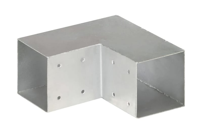 Stolpbeslag 4 st L-form galvaniserad metall 91x91 mm - Silver - Hus & renovering - Insynsskydd & inhägnad - Staket