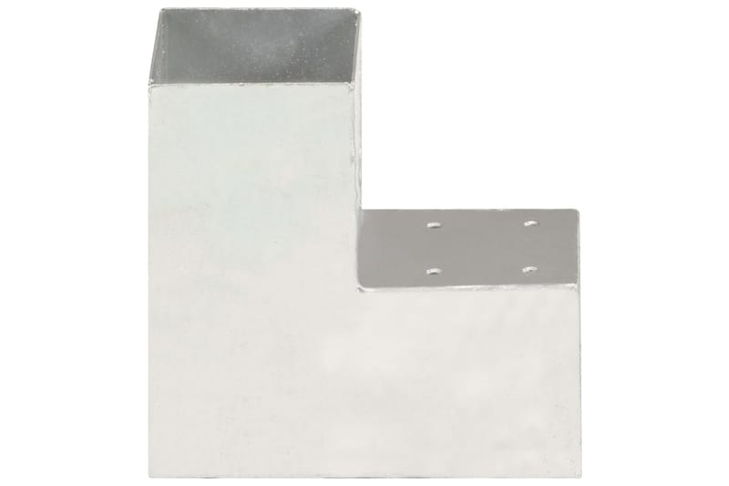 Stolpbeslag 4 st L-form galvaniserad metall 91x91 mm - Silver - Hus & renovering - Insynsskydd & inhägnad - Staket