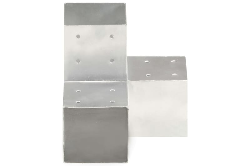 Stolpbeslag 4 st Y-form galvaniserad metall 101x101 mm - Silver - Hus & renovering - Insynsskydd & inhägnad - Staket