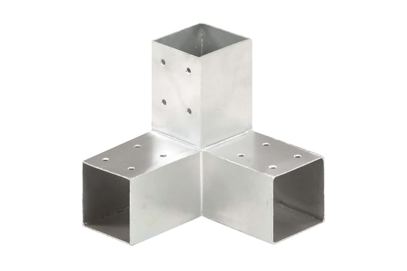 Stolpbeslag 4 st Y-form galvaniserad metall 71x71 mm - Silver - Hus & renovering - Insynsskydd & inhägnad - Staket