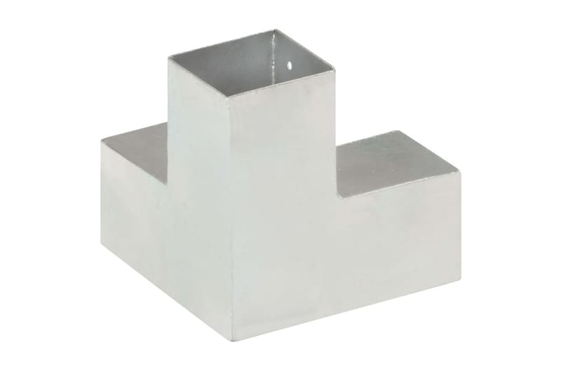 Stolpbeslag 4 st Y-form galvaniserad metall 81x81 mm - Silver - Hus & renovering - Insynsskydd & inhägnad - Staket