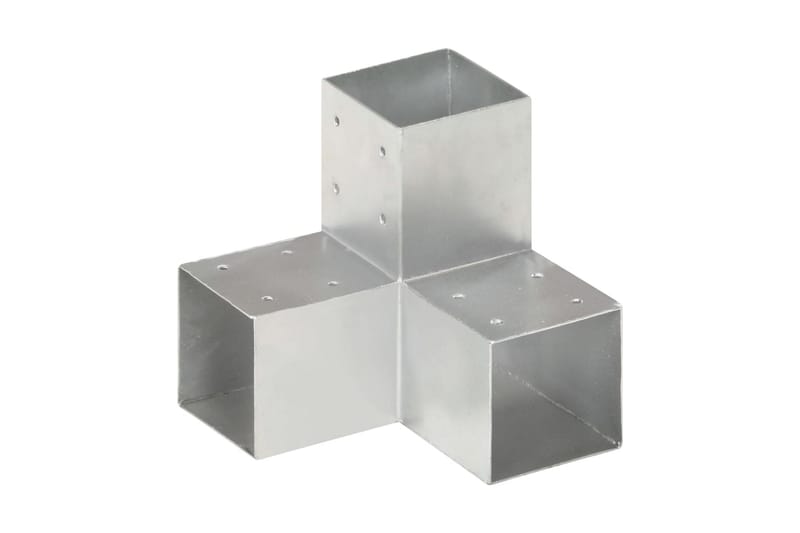 Stolpbeslag 4 st Y-form galvaniserad metall 91x91 mm - Silver - Hus & renovering - Insynsskydd & inhägnad - Staket