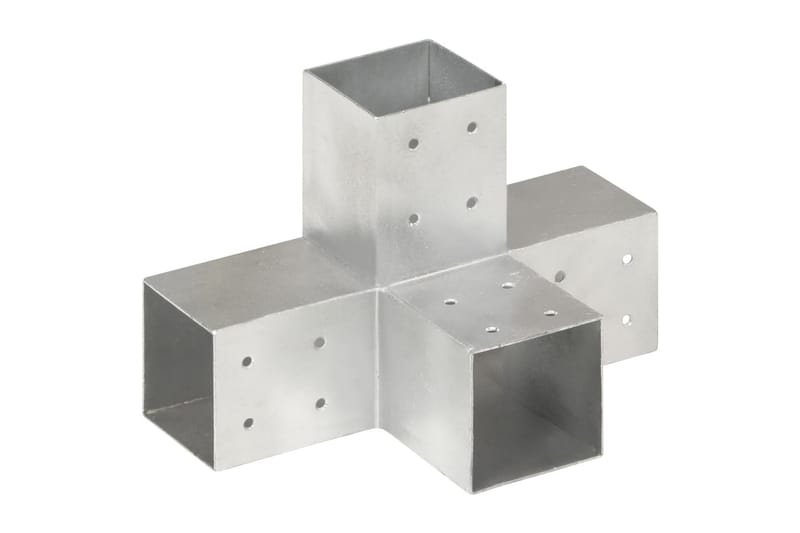 Stolpbeslag X-form galvaniserad metall 81x81 mm - Silver - Hus & renovering - Insynsskydd & inhägnad - Staket