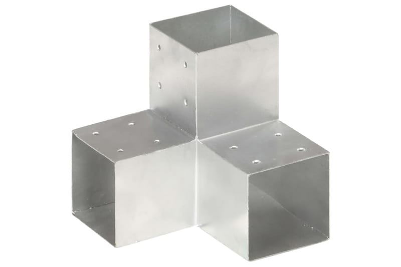 Stolpbeslag Y-form galvaniserad metall 101x101 mm - Silver - Hus & renovering - Insynsskydd & inhägnad - Staket