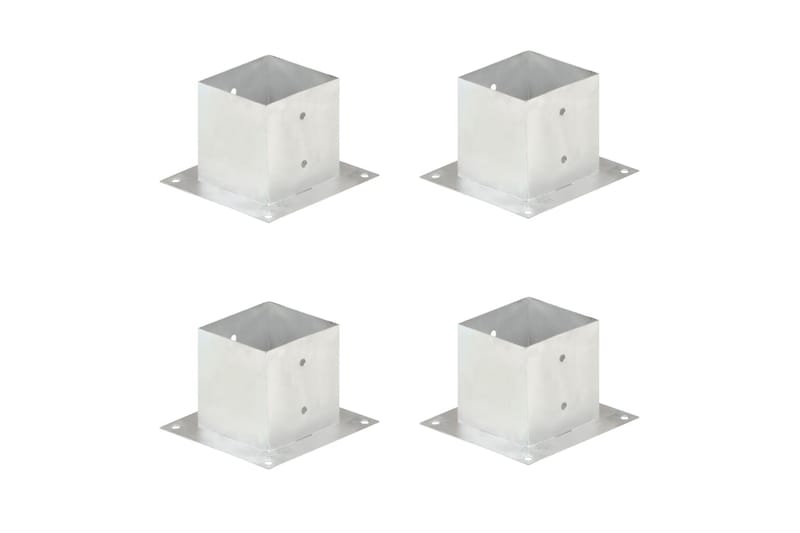 Stolpfot 4 st galvaniserad metall 141 mm - Silver - Hus & renovering - Insynsskydd & inhägnad - Staket