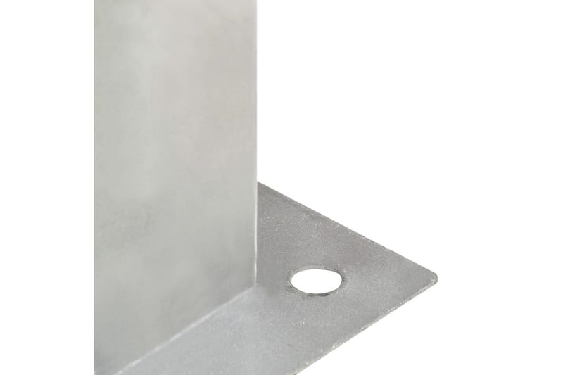 Stolpfot 4 st galvaniserad metall 141 mm - Silver - Hus & renovering - Insynsskydd & inhägnad - Staket