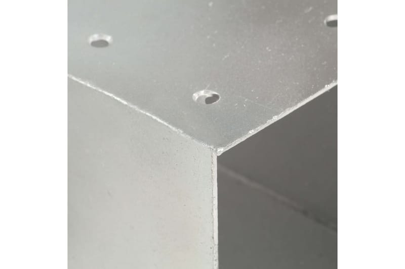 Stolpbeslag 4 st Y-form galvaniserad metall 71x71 mm - Silver - Staketstolpar