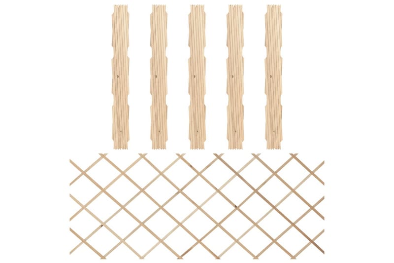 Spaljéstaket 5 st massivt granträ 180x80 cm - Brun - Hus & renovering - Insynsskydd & inhägnad - Staket