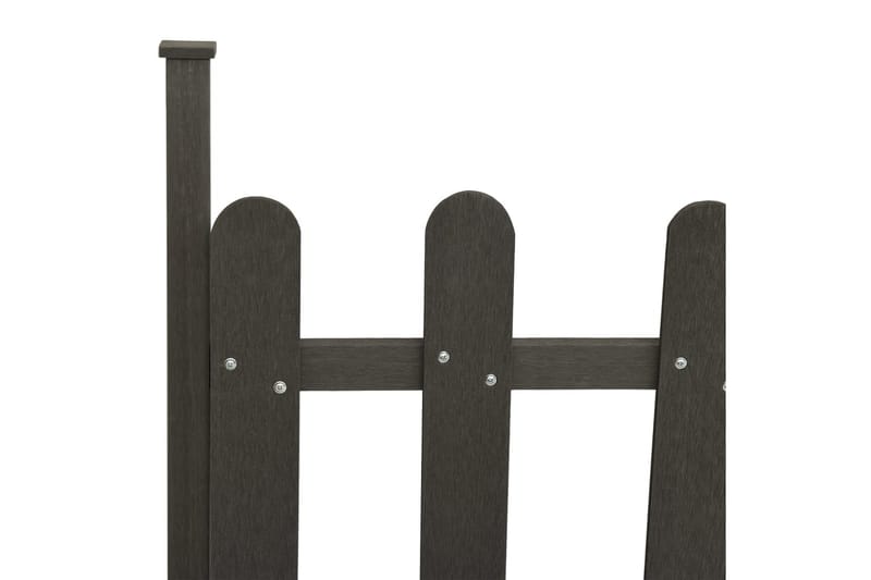 Staket med stolpar 3 st WPC 614x80 cm - Grå - Hus & renovering - Insynsskydd & inhägnad - Staket