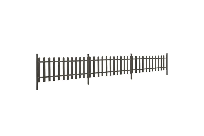 Staket med stolpar 3 st WPC 614x80 cm - Grå - Hus & renovering - Insynsskydd & inhägnad - Staket