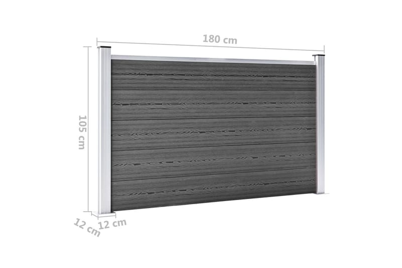 Staketpanel WPC 180x105 cm svart - Svart - Hus & renovering - Insynsskydd & inhägnad - Staket