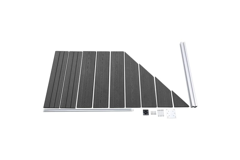 Staketpanel WPC 95x(105-180) cm svart - Svart - Hus & renovering - Insynsskydd & inhägnad - Staket