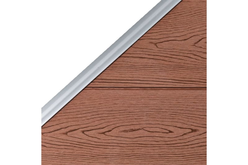 WPC-staketpanel 1 fyrkantig + 1 vinklad 273x186 cm brun - Brun - Hus & renovering - Insynsskydd & inhägnad - Staket