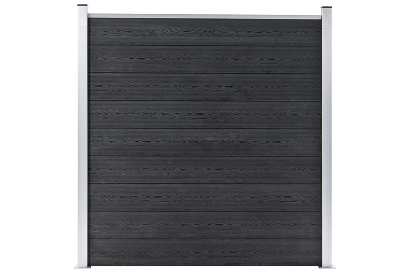 WPC-staketpanel 1 fyrkantig + 1 vinklad 273x186 cm grå - Grå - Trästaket
