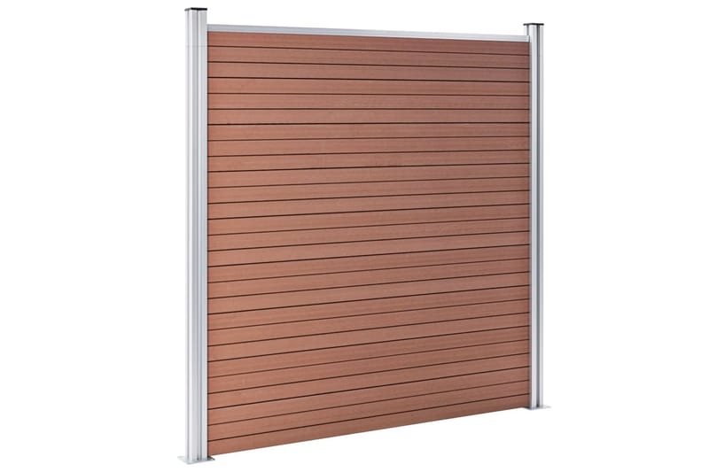 WPC-staketpanel 10 fyrkantig + 1 vinklad 1830x186 cm brun - Brun - Hus & renovering - Insynsskydd & inhägnad - Staket