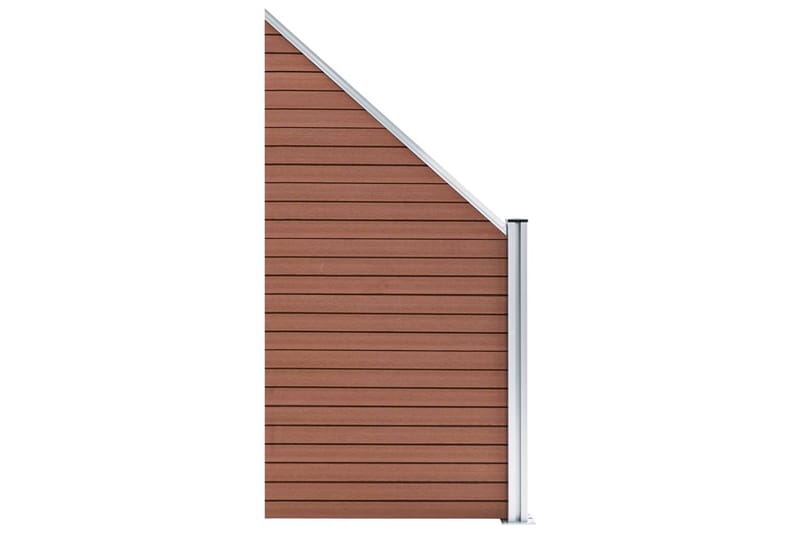 WPC-staketpanel 10 fyrkantig + 1 vinklad 1830x186 cm brun - Brun - Trästaket