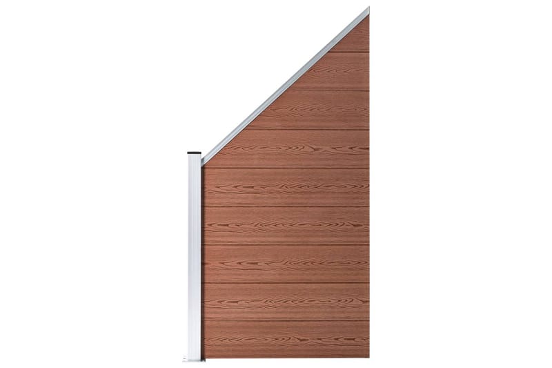 WPC-staketpanel 10 fyrkantig + 1 vinklad 1830x186 cm brun - Brun - Trästaket