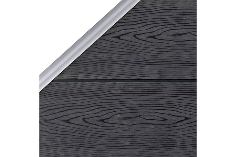WPC-staketpanel 2 fyrkantig + 1 vinklad 446x186 cm grå - Grå - Trästaket