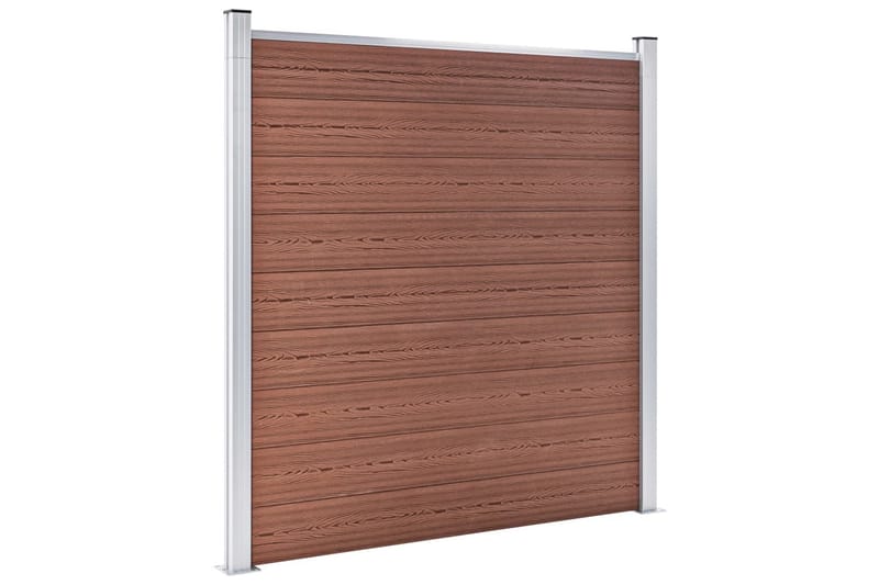 WPC-staketpanel 3 fyrkantig + 1 vinklad 619x186 cm brun - Brun - Hus & renovering - Insynsskydd & inhägnad - Staket