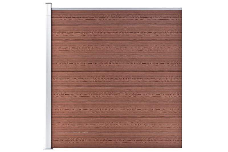 WPC-staketpanel 3 fyrkantig + 1 vinklad 619x186 cm brun - Brun - Hus & renovering - Insynsskydd & inhägnad - Staket