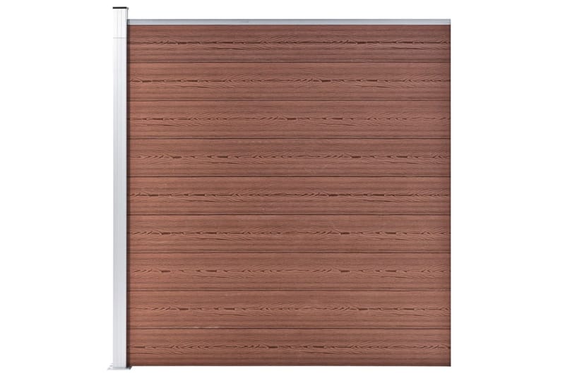 WPC-staketpanel 3 fyrkantig + 1 vinklad 619x186 cm brun - Brun - Trästaket