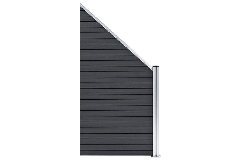 WPC-staketpanel 3 fyrkantig + 1 vinklad 619x186 cm grå - Grå - Trästaket