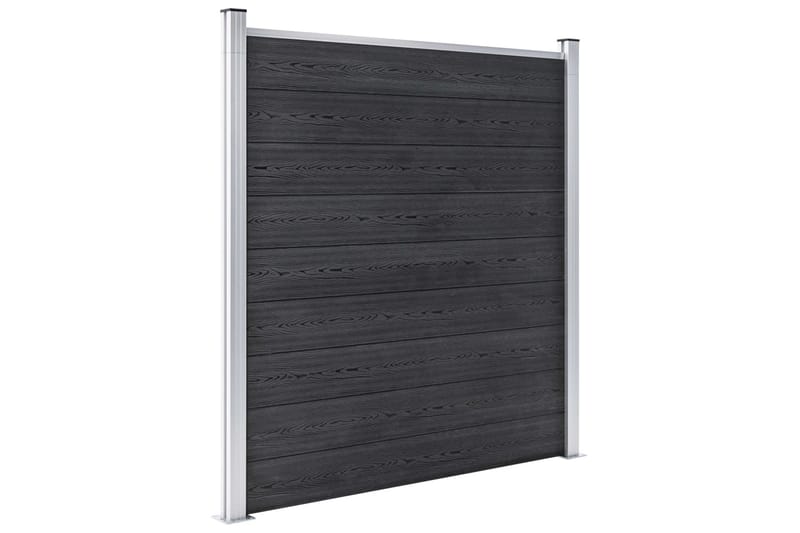 WPC-staketpanel 3 fyrkantig + 1 vinklad 619x186 cm grå - Grå - Hus & renovering - Insynsskydd & inhägnad - Staket
