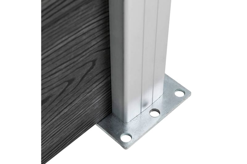 WPC-staketpanel 5 fyrkantig + 1 vinklad 965x186 cm grå - Grå - Trästaket
