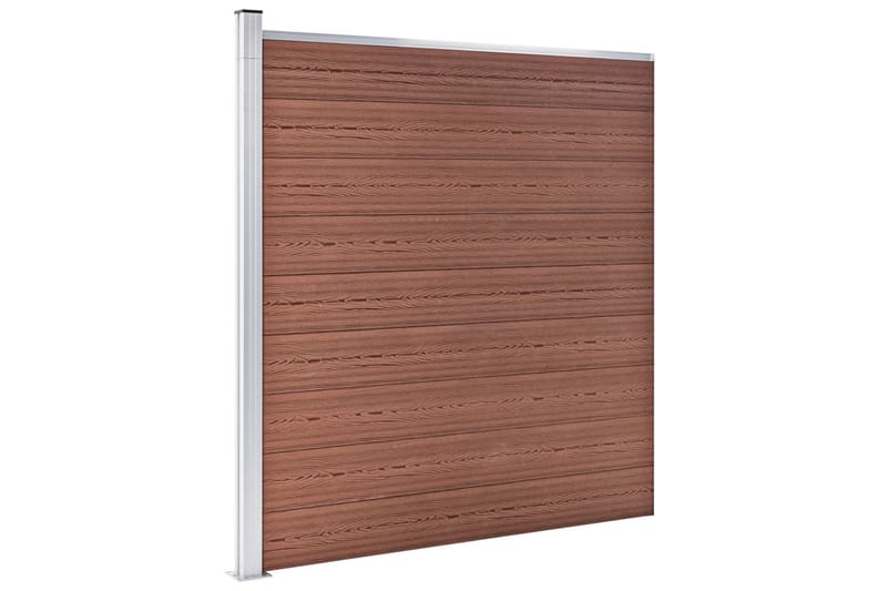 WPC-staketpanel 7 fyrkantig + 1 vinklad 1311x186 cm brun - Brun - Trästaket