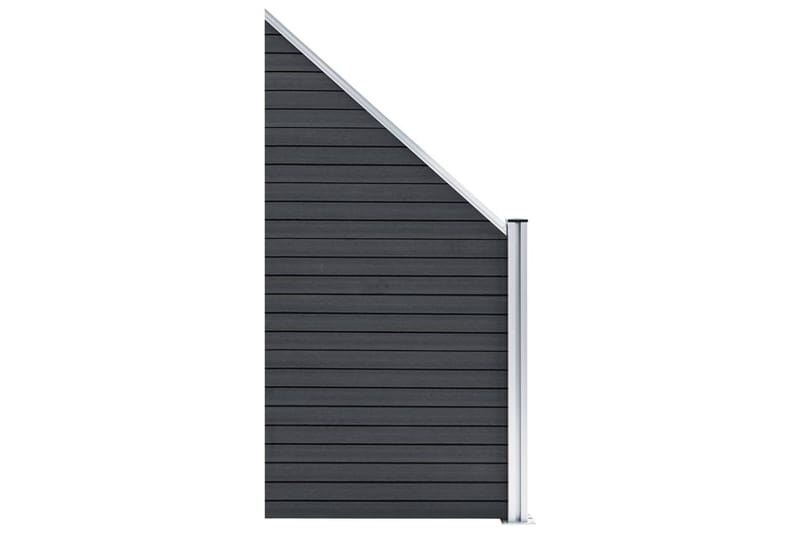 WPC-staketpanel 8 fyrkantig + 1 vinklad 1484x186 cm grå - Grå - Hus & renovering - Insynsskydd & inhägnad - Staket
