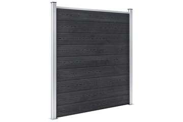 WPC-staketpanel 8 fyrkantig + 1 vinklad 1484x186 cm grå
