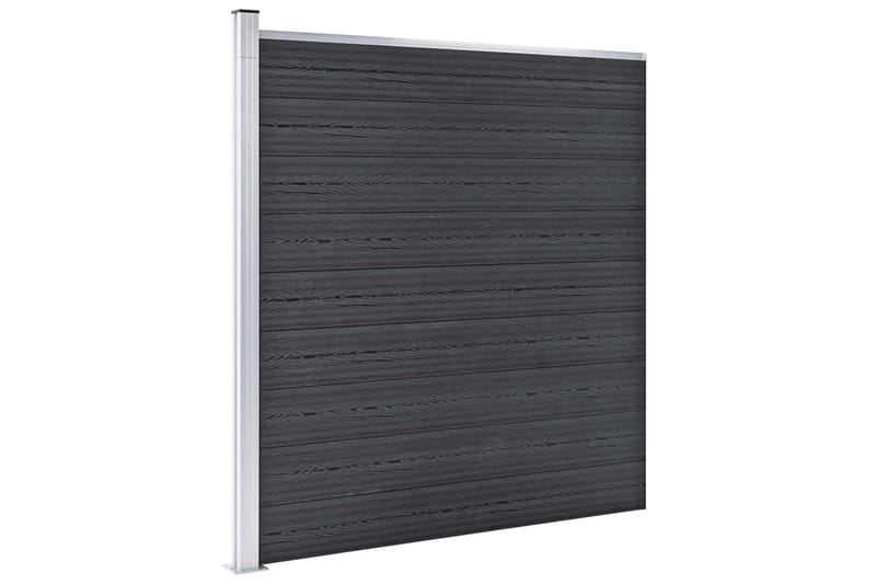 WPC-staketpanel 8 fyrkantig + 1 vinklad 1484x186 cm grå - Grå - Hus & renovering - Insynsskydd & inhägnad - Staket