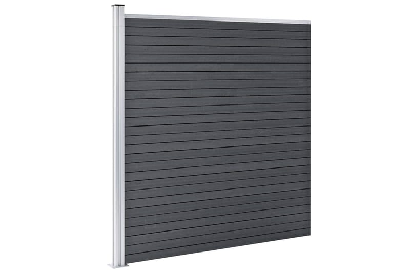 WPC-staketpanel 8 fyrkantig + 1 vinklad 1484x186 cm grå - Grå - Hus & renovering - Insynsskydd & inhägnad - Staket