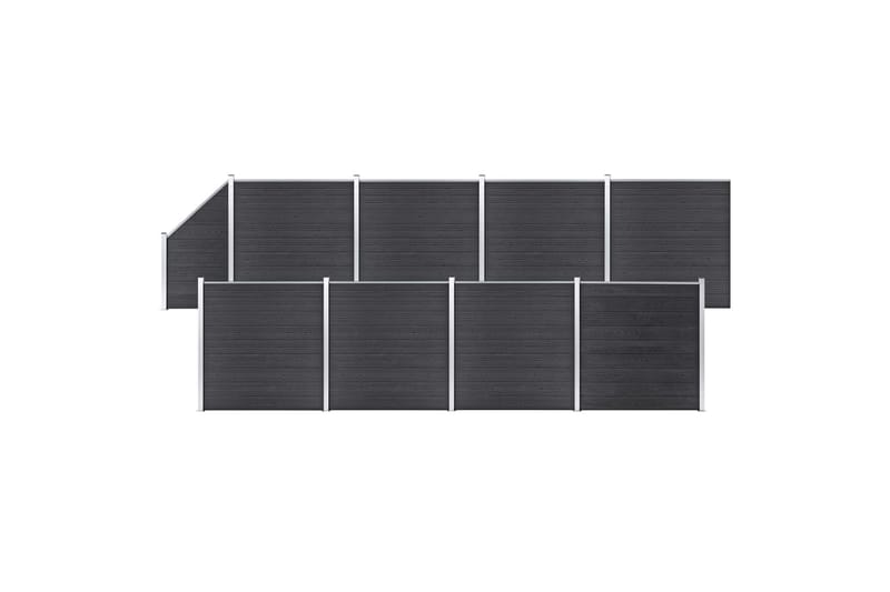 WPC-staketpanel 8 fyrkantig + 1 vinklad 1484x186 cm grå - Grå - Hus & renovering - Insynsskydd & inhägnad - Staket