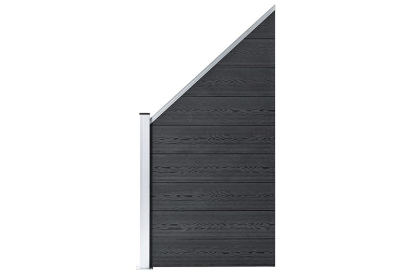 WPC-staketpanel 8 fyrkantig + 1 vinklad 1484x186 cm grå - Grå - Hus & renovering - Insynsskydd & inhägnad - Staket