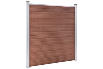 WPC-staketpanel 9 fyrkantig + 1 vinklad 1657x186 cm brun