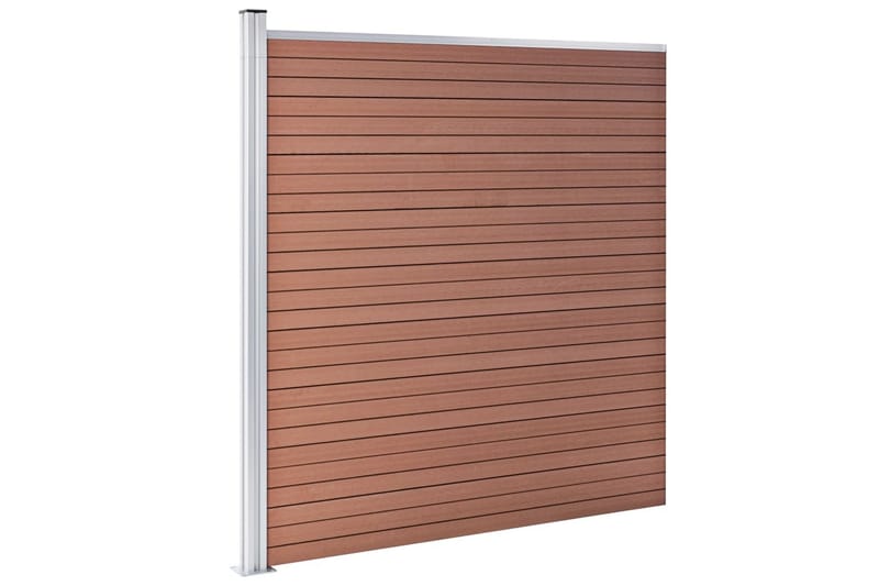 WPC-staketpanel 9 fyrkantig + 1 vinklad 1657x186 cm brun - Brun - Hus & renovering - Insynsskydd & inhägnad - Staket