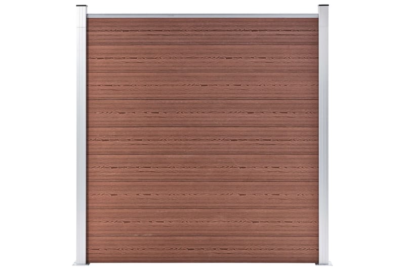 WPC-staketpanel 9 fyrkantig + 1 vinklad 1657x186 cm brun - Brun - Trästaket