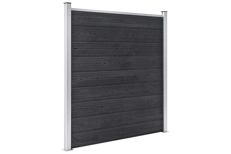 WPC-staketpanel 9 fyrkantig + 1 vinklad 1657x186 cm grå - Grå - Trästaket