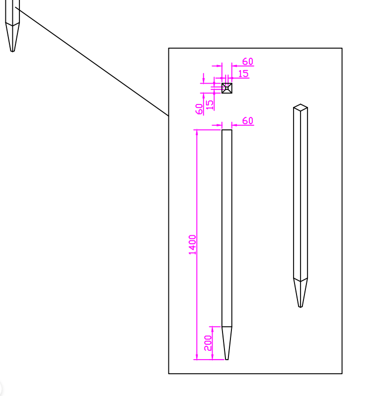 Stolpe till trästaket  200x100cm - Hus & renovering - Insynsskydd & inhägnad - Staket