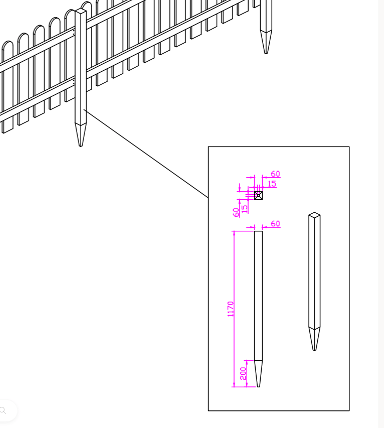 Stolpe till trästaket  200x77cm - Hus & renovering - Insynsskydd & inhägnad - Staket