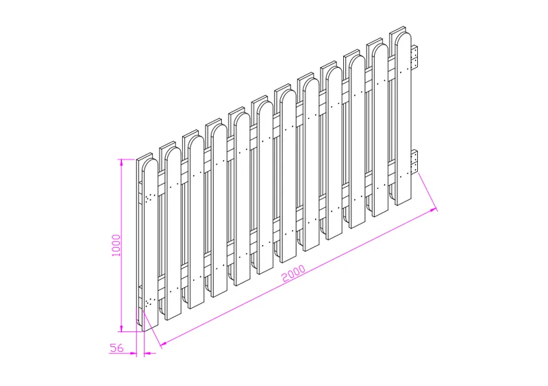 Trästaket | 200x100 cm | Magnus - Hus & renovering - Insynsskydd & inhägnad - Staket