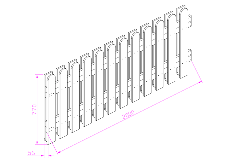 Trästaket | 200x77 cm | Magnus - Hus & renovering - Insynsskydd & inhägnad - Staket