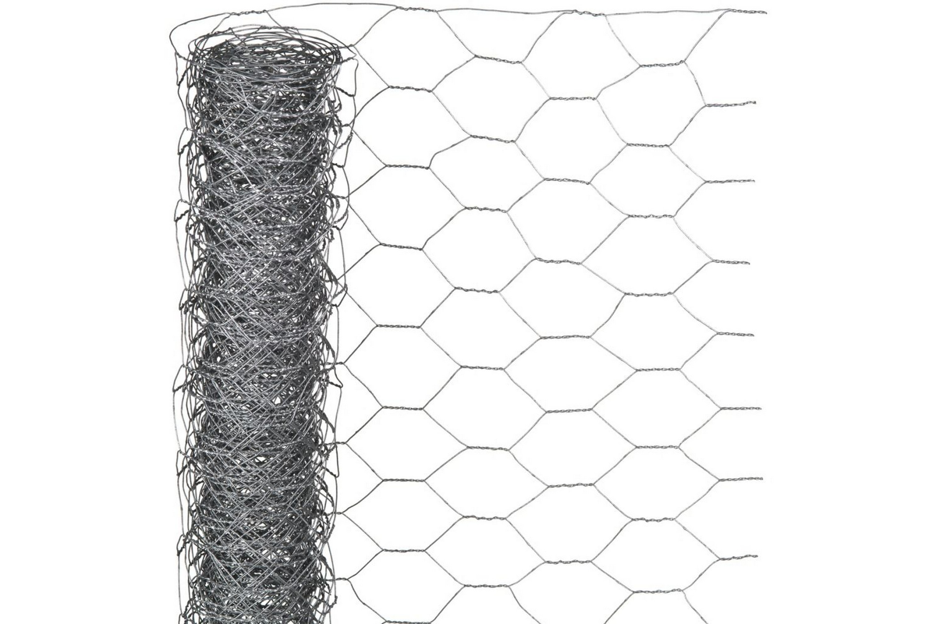Nature Ståltrådsnät hexagonalt 0,5x2,5 m 25 mm galvaniserat - Grå 419767