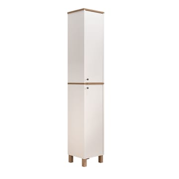 Avero Multifunktionsskåp 36x195,4x32 cm - Vitt och ek - Hus & renovering - Kök & bad - Kök & tvättstuga
